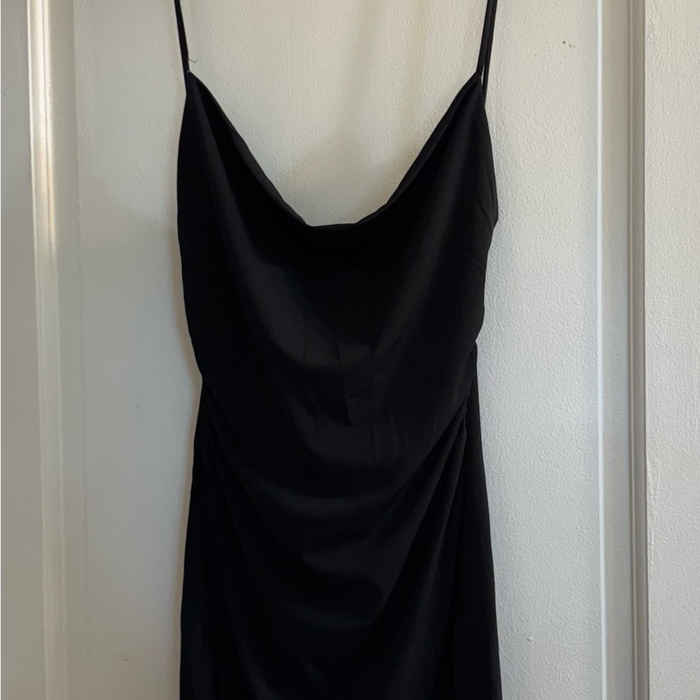 Bershka Black Cowl Neck Slip Dress